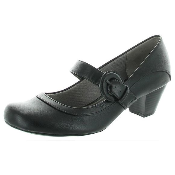 Life Stride Shoes Lifestride Womens Rozz Black Buckle Strap Mary